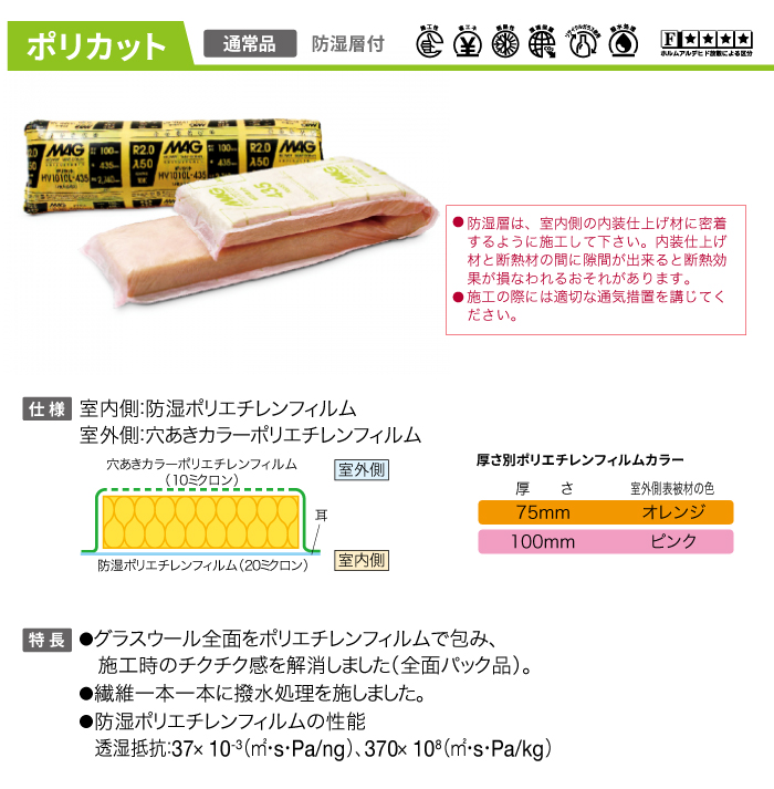 断熱材 HW1010L435 390 ポリカット 新品グラスウール断熱材