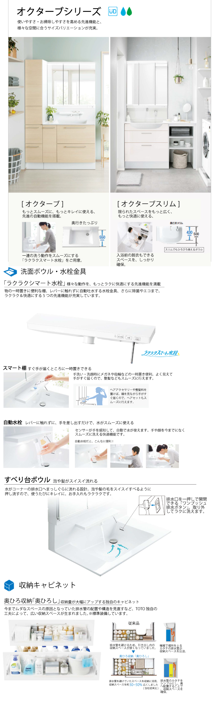 TOTO 洗面化粧台 オクターブ間口1650mm 三面鏡 ワイドLED照明 セットプラン 受注生産品 メーカー直送 オクターブ コンパネ屋 本店