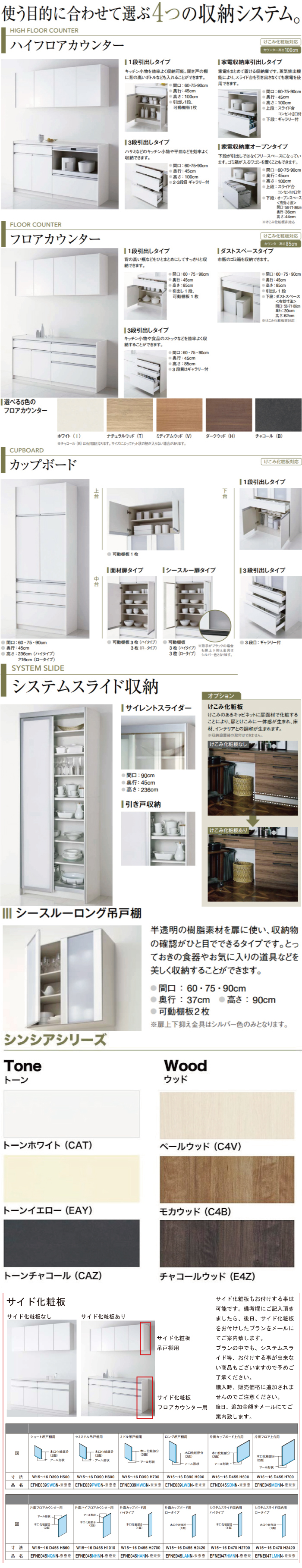 クリナップ システムキッチン ラクエラ カップボード+ハイフロア