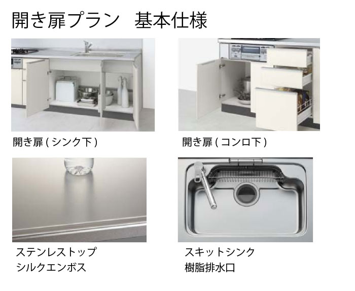 リクシル システムキッチン シエラS 間口240cm W2400mm 壁付I型 奥行65cm 開き扉プラン グループ2 メーカー直送 I型W2400  コンパネ屋 本店