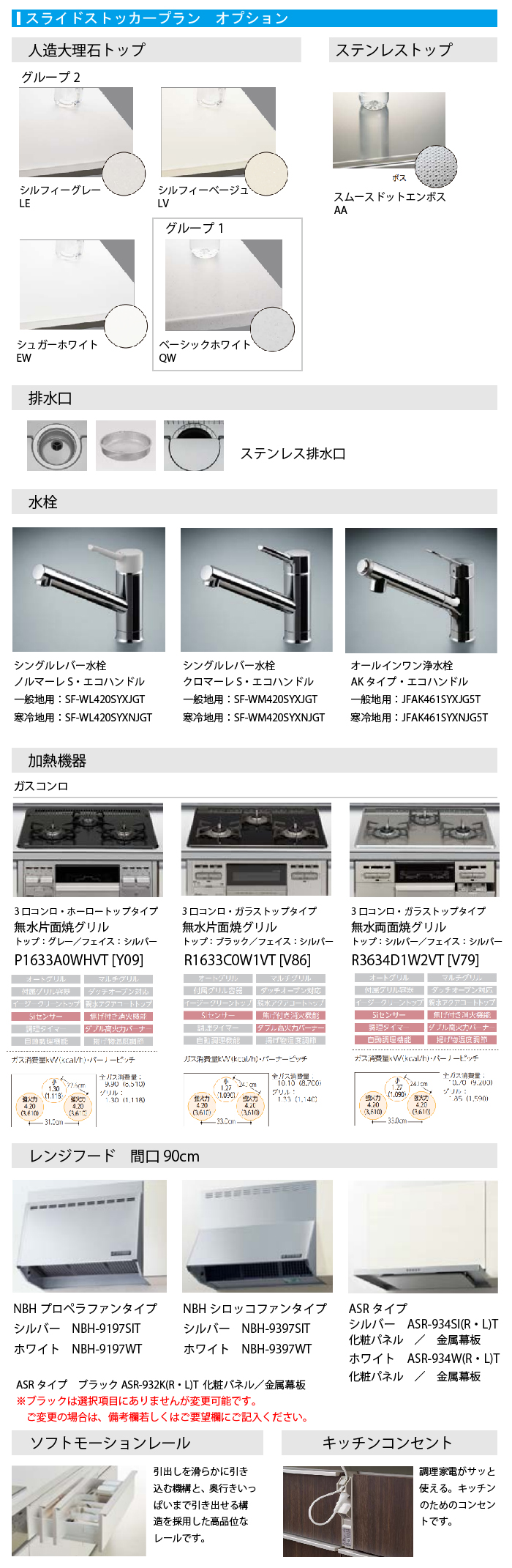 直営ストア 壁付I型 基本プラン 間口285cm奥行65cm高さ85cm 3口コンロ レンジフード ウォールユニット 食器洗い乾燥機無 システムキッチン  リクシル シエラS W2850mm グループ1 流し台 リフォーム キッチン