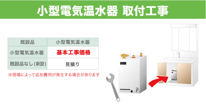 小型電気温水器入替 新設 基本工事費 工事 コンパネ屋 本店