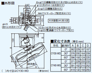 �Ɩ��p��@ �T�C�N���� 40cm�^�C�v �O�H�d�@ MITSUBISHI [CY40-WG]