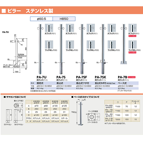 s[ Ԏ~ p{̂̂ 60.5(t1.5)~H850mm J[:XeX [PA-7S-F00HONTAI] T|[ 󒍐Yi LZs [1 [J[