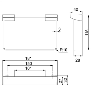 ϒI W181xH40xD115 [R728CC] CX RELIANCE le bain