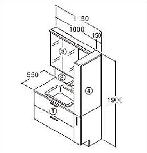 ʉϑ h[i TOTOԌ1150mm Zbgv 󒍐Yi    [J[