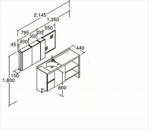 ʉϑ GX^ VXe^Cv Ԍ2145mm({̊Ԍ1350mm) Zbgv 󒍐Yi NV LIXIL OXzCg [J[ 4gԔz