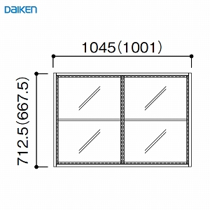 [EChE FIX^Cv ؘg 2i2 匚 DAIKEN [FIXMIKI22] W1045~H712.5mm 󒍐Yi @ll菤i [J[