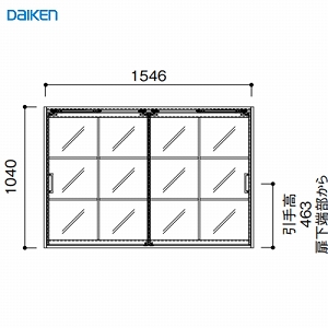 [EChE ^Cv ؘg 3i2 匚 DAIKEN [HIKIMIKI32] W1546~H1040mm 󒍐Yi @ll菤i [J[