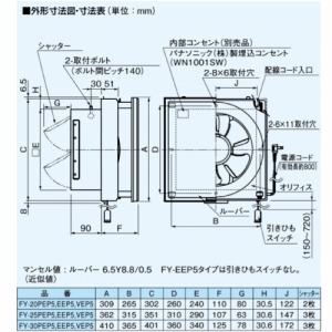 C CeA`C 20cm u쎮 pi\jbN Panasonic [FY-20EEP6] pEp rCEdCVb^[ XCb`ʔ