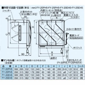 C tB^[tC 25cm pi\jbN Panasonic [FY-25EH6] ʗpE䏊p rCEdCVb^[ XCb`ʔ