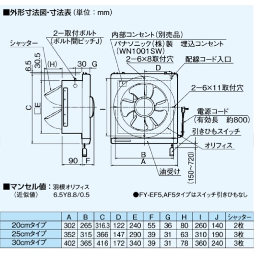 C ʊC 30cm u쎮 pi\jbN Panasonic [FY-30EF6] ʗpE䏊p rCEdCVb^[ XCb`ʔ   y
