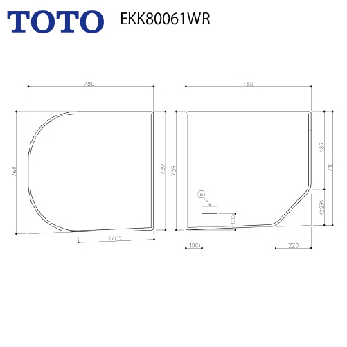 風呂ふた 組みふた 1650ラウンド浴槽向け2枚ふろふた TOTO