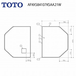 Cӂ gݍ킹 g݂ӂ fMdl 1180~695 L=590 2 TOTO [AFKKS84107KSAA21W][QT