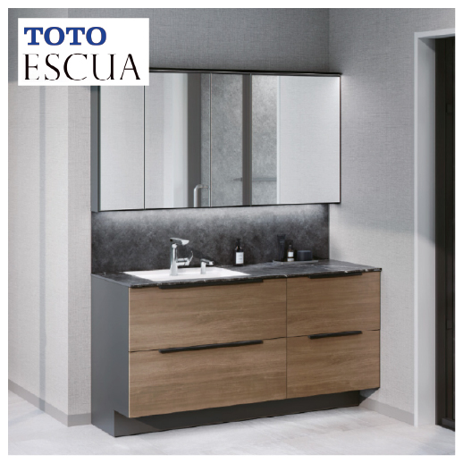 洗面化粧台 エスクア 間口1500mm TOTO [ESCUA02] ミラーキャビネット