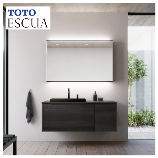 洗面化粧台 エスクア 間口1240mm TOTO [ESCUA06] ミラー一面鏡(上下 