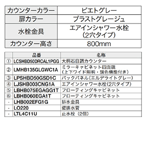 ʉϑ GXNA Ԍ1350mm TOTO [ESCUA14] ~[Lrlbglʋ(㉺ChƖEF@\t) Zbgv [J[