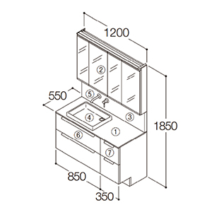 ʉϑ GXNA Ԍ1230mm TOTO [ESCUA15] ~[Lrlbglʋ(ハChƖ) Zbgv [J[