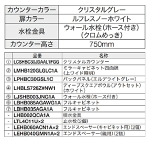 ʉϑ GXNA Ԍ1230mm TOTO [ESCUA15] ~[Lrlbglʋ(ハChƖ) Zbgv [J[