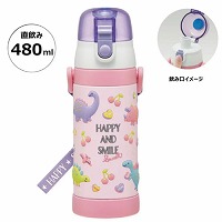 PVC 3D�J�o�[�y�ʃR���p�N�g�X�e�����X�{�g�� 480ml �n�b�s�[���X�}�C�� ���� �X�P�[�^�[ Skater [4973307515248] SDPVC5