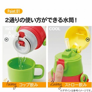 �q���p2WAY�{�g�� �R�b�v���X�g���[ 400ml/350ml �͂�؂������ނ� �X�P�[�^�[ Skater [4973307574566] SKCP3