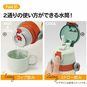 �q���p2WAY�{�g�� �R�b�v���X�g���[ 400ml/350ml �g�~�J�ƃg�� �X�P�[�^�[ Skater [4973307666735] SKCP3