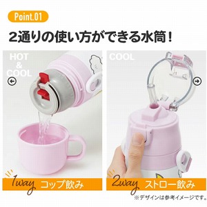 �q���p2WAY�{�g�� �R�b�v���X�g���[ 400ml/350ml �V�i�Ղ��� �X�P�[�^�[ Skater [4973307670572] SKCP3