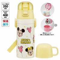 �q���p2WAY�{�g�� �R�b�v���X�g���[ 400ml/350ml �~�b�L�[���t�����Y �f�B�Y�j�[ �X�P�[�^�[ Skater [4973307689642] SKCP3