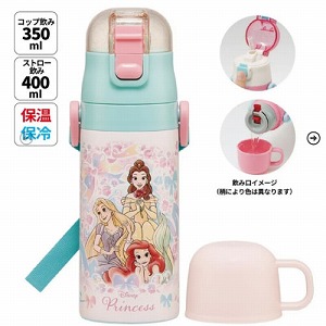 �q���p2WAY�{�g�� �R�b�v���X�g���[ 400ml/350ml �v�����Z�X25 �f�B�Y�j�[ �X�P�[�^�[ Skater [4973307690105] SKCP3