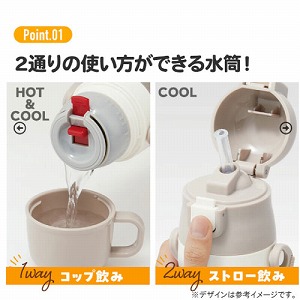 �q���p2WAY�{�g�� �R�b�v���X�g���[ 400ml/350ml �L�~�ƃA�C�h���v���L���A�� �X�P�[�^�[ Skater [4973307707049] SKCP3