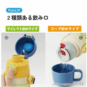 �q���p2WAY�{�g�� �R�b�v�������� 350ml/420ml �f�B�m�T�E���X �s�N�`���[�u�b�N ���� �X�P�[�^�[ Skater [4973307639326] SKDC3