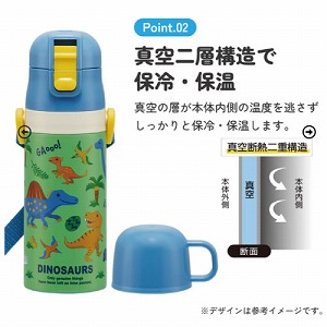 �q���p2WAY�{�g�� �R�b�v�������� 350ml/420ml �f�B�m�T�E���X2026 ���� �X�P�[�^�[ Skater [4973307724886] SKDC3