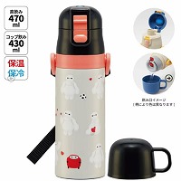 ���y�ʃR���p�N�g2WAY�X�e�����X�{�g�� �R�b�v�������� 430ml/470ml �x�C�}�b�N�X �f�B�Y�j�[ �X�P�[�^�[ Skater [4973307596063] SKDC4