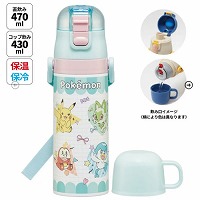 ���y�ʃR���p�N�g2WAY�X�e�����X�{�g�� �R�b�v�������� 430ml/470ml �|�P���� �|�P�b�g�����X�^�[ �X�P�[�^�[ Skater [4973307687228] SKDC4