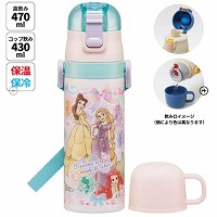 ���y�ʃR���p�N�g2WAY�X�e�����X�{�g�� �R�b�v�������� 430ml/470ml �v�����Z�X25 �f�B�Y�j�[ �X�P�[�^�[ Skater [4973307690112] SKDC4