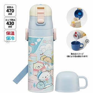 ���y�ʃR���p�N�g2WAY�X�e�����X�{�g�� �R�b�v�������� 430ml/470ml ���݂��R���炵 ���낭�܂̂ӂ邳�� �X�P�[�^�[ Skater [4973307691720] SKDC4