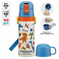 ���y�ʃR���p�N�g2WAY�X�e�����X�{�g�� �R�b�v�������� 430ml/470ml �f�B�m�T�E���X2026 ���� �X�P�[�^�[ Skater [4973307724893] SKDC4