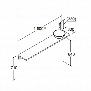 ���J�E���^�[ �ǂ��ł���� �Ԍ�1600mm ���N�V�� LIXIL [SMB300NL02-SET] �g�H�[ �ؐ��J�E���^�[ �V���R���I�[�N 4�g���z�� ���[�J�[����
