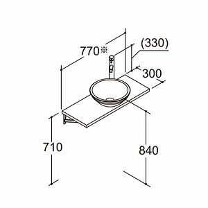 ���J�E���^�[ �ǂ��ł���� �Ԍ�770mm �L�����@(�ǊԐ��@)780mm ���N�V�� LIXIL [SMB300NS03-SET] �ؐ��J�E���^�[ ���C�g�I�[�N 4�g���z�� ���[�J�[����