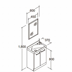 ���ʉ��ϑ� ���t�� �Ԍ�600mm LIXIL ���N�V�� [refra03] �N���G�y�[�� 600�~370�~1800mm �ؘg�t1�ʋ� �R���p�N�g�h���b�T�[ 4�g���Ԕz�� ���[�J�[����