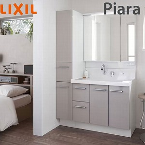 ���ʉ��ϑ� �s�A�� �Ԍ�1200mm(�{�̊Ԍ�900mm) ���N�V�� LIXIL [lixilpiara02] 3�ʋ� LED�Ɩ� ���o�^�C�v �X���[�L�[�O���[ 4�g���z�� ���[�J�[����