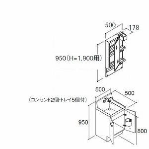 ���ʉ��ϑ� �s�A�� �Ԍ�500mm ���N�V�� LIXIL [lixilpiara13] 1�ʋ� LED�Ɩ� ���^�C�v �z���C�g 4�g���z�� ���[�J�[����