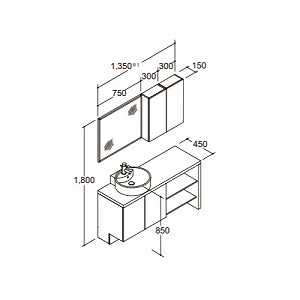 ���ʉ��ϑ� �G�X�^ �Ԍ�750mm LIXIL ���N�V�� [esta03] �{�E����́E�R���|���������^�C�v �N���G�y�[��(�����F) 4�g���z�� ���[�J�[����