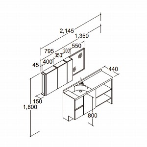 ���ʉ��ϑ� �G�X�^ �Ԍ�2145mm(�{�̊Ԍ�)1350mm LIXIL ���N�V�� [esta10] �{�E����́E�V�X�e���^�C�v �O���X�z���C�g(�������F) 4�g���z�� ���[�J�[����