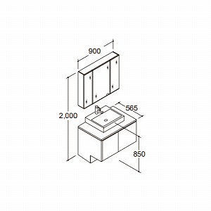 ���ʉ��ϑ� LUMISIS ���~�V�X �x�b�Z���^�C�v �Ԍ�900mm ���N�V�� LIXIL [lumisis38] 3�ʋ� �Z�b�g�v���� 4�g���Ԕz�� ���[�J�[����
