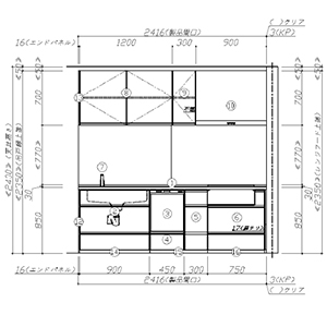 �֐��G���A���菤�i �V�X�e���L�b�`�� Treasia �g���[�V�A �^�J���X�^���_�[�h [treasiai02] I�^ W2400mm �H��@�t ���M�@��Ȃ�  ���[�J�[����