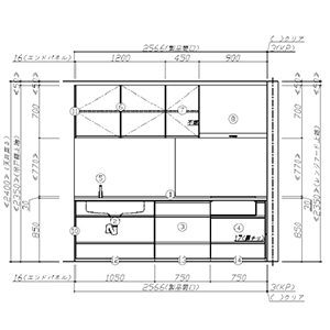 �֐��G���A���菤�i �V�X�e���L�b�`�� Treasia �g���[�V�A �^�J���X�^���_�[�h [treasiai04] I�^ W2550mm ���M�@��Ȃ� ���[�J�[����