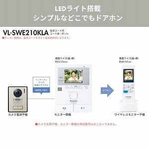 �y6��2�����ח\��z�C���^�[�z�� ���C�����X���j�^�[�t�e���r�h�A�z�� 1-2�^�C�v �p�i�\�j�b�N Panasonic [VL-SWE210KLA] �d���R�[�h�� AC100V LED���C�g���� �����^��@�\