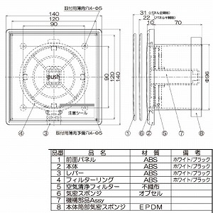 ���`���R���C���W�X�^�[ �p�C�v�a��100 �t�B���^�[�t [KRFD-100F] �z���C�g �v�b�V���I�[�v���� ���{�Y�� ���[�J�[����
