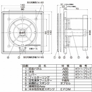���`���R���C���W�X�^�[ ���I�h�~ �p�C�v�a��100 �t�B���^�[�t [KRFD-100FC] �z���C�g �v�b�V���I�[�v���� ���{�Y�� ���[�J�[����